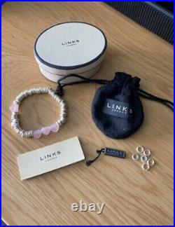 Links of London Sweetie Bracelet with Rose Quartz Charms Boxed