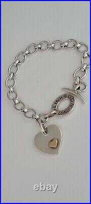 Links of London classic bracelet with 18ct heart charm