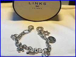 Links of london sterling silver charm bracelet &charms