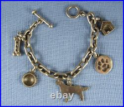 Lisa Green FineArf sterling silver dog charm toggle bracelet FAC hand crafted