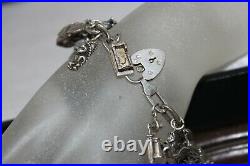 Loaded ANTIQUE Sterling Silver RARE 24 Charm Bracelet Heavy 70 g