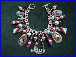 Loaded Sterling Silver Charm Bracelet- Native American Charms