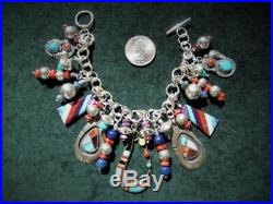 Loaded Sterling Silver Charm Bracelet- Native American Charms