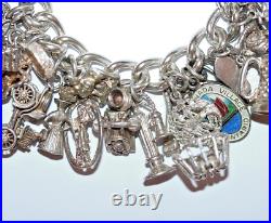 Loaded Vintage Sterling Silver Charm Bracelet With 41 Charms! 149 grams