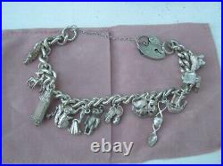 London 1978 Sterling Silver Charm Bracelet Filled With Vintage Charms