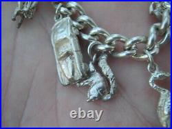 London 1978 Sterling Silver Charm Bracelet Filled With Vintage Charms