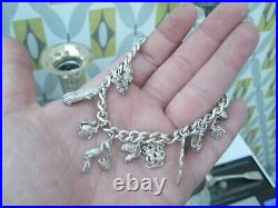 London 1978 Sterling Silver Charm Bracelet Filled With Vintage Charms