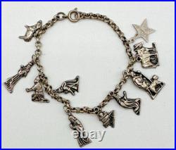 Lot of 4 Charm Bracelets, Sterling Silver, 925