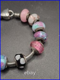 Love Links Sterling Silver Charm Bracelet With 12 Love Links Charms 53g