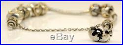 Lovely 14k Yellow Gold/sterling Silver Pandora Bracelet With Charms! #t14