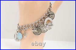 Lovely Sterling Silver Landmarks States Places Charm Bracelet 7.75