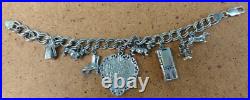 Lovely Vintage Sterling Silver Happy Birthday Heart Dogs Women's Charm Bracelet Lovely Vintage Sterling Silver Happy Birthday Heart Dogs Women's Charm Bracelet