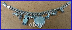 Lovely Vintage Sterling Silver Happy Birthday Heart Dogs Women's Charm Bracelet Lovely Vintage Sterling Silver Happy Birthday Heart Dogs Women's Charm Bracelet