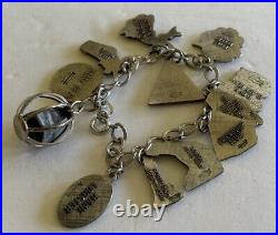 Maine Themed 7 Sterling Charm Bracelet 12 Charms Sterling 43 G Bowdoin Bates