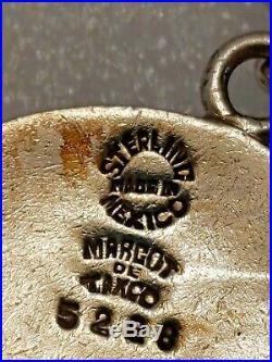 Mcm vtg Margot de Taxco Mexican silver zodiac Charm Bracelet Rare Virgo 3.8 oz