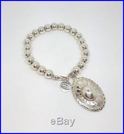 Miran 230618 Sterling Silver 925 Najo Beaded Bracelet with Oval Charm RRP $225
