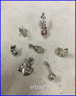Mix of 7 x Sterling Silver Bracelet / Pendant Charms