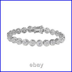 Moissanite Tennis Bracelet (Size 8) in Platinum Plated Sterling Silver 5.95