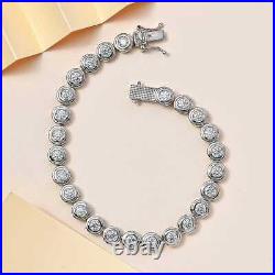 Moissanite Tennis Bracelet (Size 8) in Platinum Plated Sterling Silver 5.95