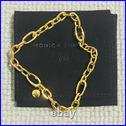 Monica Vinader Alta Capture Mini Link Charm Bracelet 18ct Gold Plated RRP £250