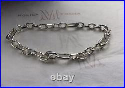 Monica Vinader Alta Capture Mini Link Charm Bracelet Sterling Silver New