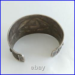 Moroccan Bracelet Silver Cuff Vintage Berber Tribal Ethnic Jewelry Bangle Africa