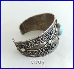 Moroccan Bracelet Silver Cuff Vintage Berber Tribal Ethnic Jewelry Bangle Africa