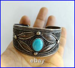 Moroccan Bracelet Silver Cuff Vintage Berber Tribal Ethnic Jewelry Bangle Africa