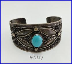 Moroccan Bracelet Silver Cuff Vintage Berber Tribal Ethnic Jewelry Bangle Africa