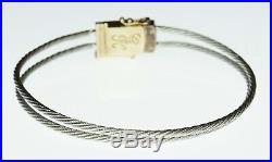NEW 14K Yellow Gold Sterling Silver Goldman Kolber Cable Slide Charm Bracelet 7