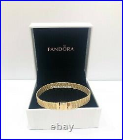 NEW Authentic PANDORA Shine 18K Gold Reflexions Clip Charm Bracelet #567712