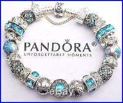 NEW Authentic PANDORA Sterling Silver BRACELET with European Beads & Charms #42