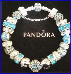 NEW Authentic PANDORA Sterling Silver BRACELET with European Beads & Charms #42