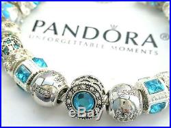 NEW Authentic PANDORA Sterling Silver BRACELET with European Beads & Charms #42