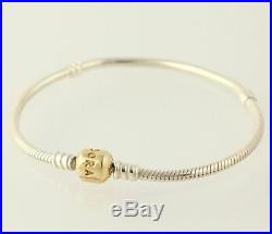NEW Authentic Pandora Silver Charm Bracelet 6.7 Sterling & 14k Gold 590702HG-17