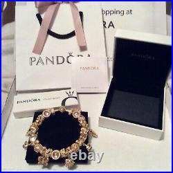 NEW Genuine Pandora Shine 18ct Gold plated Bracelet 31 Charms (rrp£2000) in Box