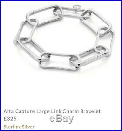 NEW Monica Vinader Alta Capture Silver Large Link Charm Bracelet rrp £325.00