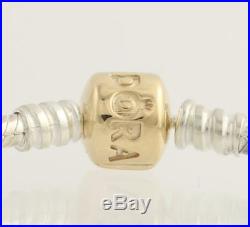 NEW Pandora Charm Bracelet Sterling Silver & 14k Yellow Gold 590702HG-17 6.7