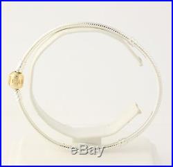 NEW Pandora Sterling Silver With 14k Gold Clasp Charm Bracelet 590702HG-23 9.1