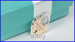 NEW Tiffany & Co. Heart Lock Charm for Bracelet Rose Gold 18k Key 750 Silver 925