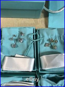 NR! Tiffany & Co + QVC. 925 Silver Charm Earrings Necklace Bracelet Ring + Boxes