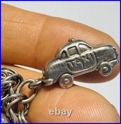 NYC New York City Landmarks Attractions Sterling Silver Charm Bracelet Signed