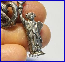 NYC New York City Landmarks Attractions Sterling Silver Charm Bracelet Signed