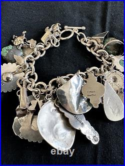 Na Charm Bracelet Loaded 25+ Charms Silver Turquoise Zuni Navajo Make An Offer