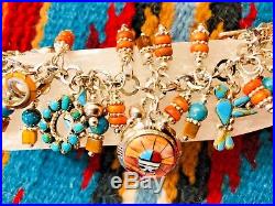 Native American Silver Charm Bracelet. From Kokapelli to Dragonflys