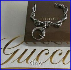 New $1250.00 Gucci Horse G Made In Italy 925 Sterling Silver Bracelet G17