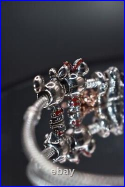 New Genuine Pandora Bracelet with Six Disney Charms