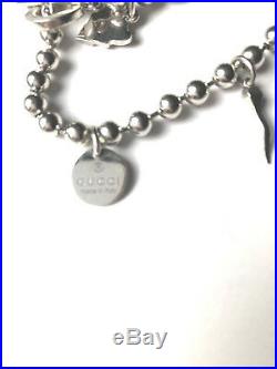 New Original Gucci Women's Sterling Silver Charm Bracelet