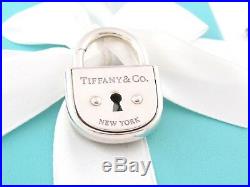 New Tiffany & Co Silver Arc Lock Pendant Charm 4 Necklace Bracelet Packaging