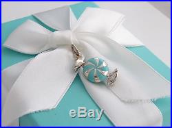 New Tiffany & Co Silver Blue Bon Bon Enamel Candy Charm For Bracelet Necklace